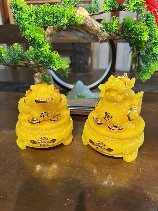 CẶP CÓC-TỲ SIZE 13CM DÁT VÀNG
